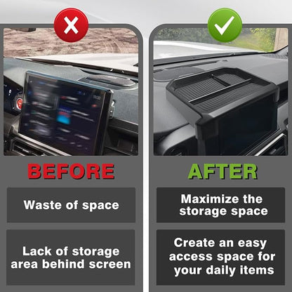 Muslogy Dashboard Storage Box Compatible with 2024-2026 Tacoma&2025 2026 4Runner Accessories Center Console Organizer w/8-inch Screen for SR SR5 TRD PreRunner TRD Sport Off-Road Pro Trailhunter(Black)