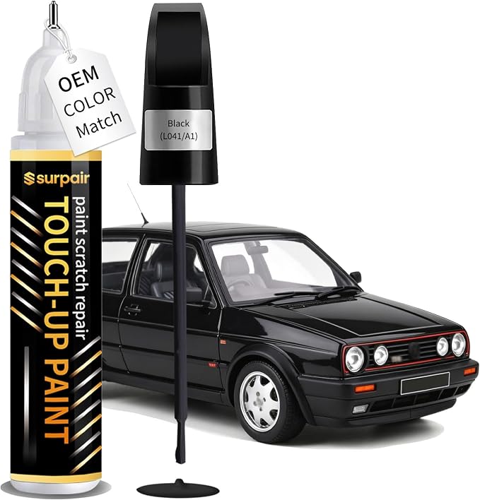 Black L041/A1 Touch up Paint for Volkswagen OEM Color Match Car Scratch Repair Kit for Nicks & Chips Scratches Quick & Easy Paint Fix 2-In-1 Car Scratch Remover Pen