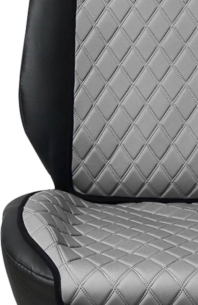 FH Group Car Seat Cushion – Neosupreme Single Front Seat Cover with Front Pockets, Airbag Compatible, Universal Fit Car Seat Cushion for Driver or Passenger Seat, SUV, Truck, Sedan & Van – Gray