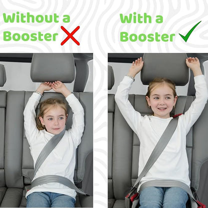 BubbleBum Inflatable Booster Car Seat – Foldable, Lightweight, Backless Travel Booster Seat for Kids, Portable Carseat for Toddler, Fits 3 Across, Compact for Uber - Ages 4-11 Year Old, - Black