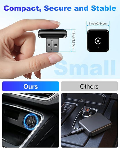 2026 Wireless CarPlay & Android Auto Adapter, 2-in-1 Wired to Wireless Dongle, Fast Auto-Connect, Stable Connection, Mini Plug & Play USB Adapter for Factory Wired Cars