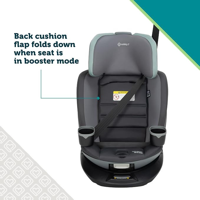 Safety 1st Turn and Go 360 ST 360 Rotating Car Seat, SafetySwivel, SecureTech Installation, All-in-One Convertible Car Seat, 3-in-1 Rear-Facing, Forward-Facing, Booster, 5-100 lbs, Dark Triad