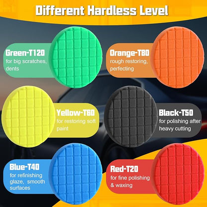 Polishing Pad 5.5 Inch, 3Pcs Green Heavy Cut Foam Buffing Pads for Car Buffer Polisher, Compounding, Polishing and Waxing