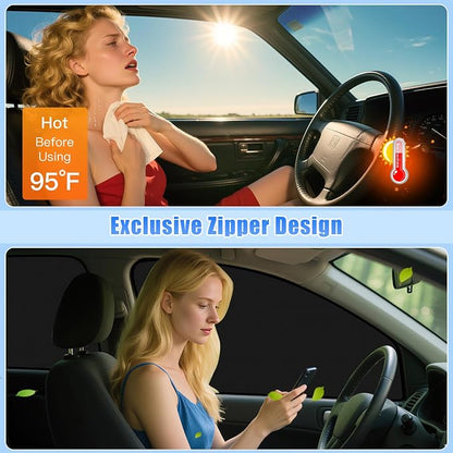 ZATOOTO Car Window Shades for Toyota Camry 2018-2023, 4 Pcs Magnetic Car Window Covers, 100% UV Protection Foldable Privacy Curtains Side Window Sun Shade for Baby Breastfeeding Sleeping Camping