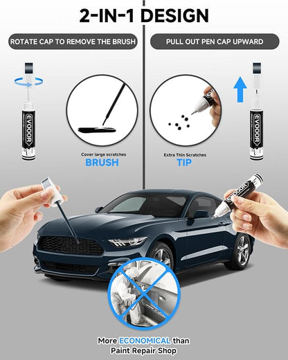 N1 Blue Jeans Metallic Touch Up Paint for Ford – Exact Match 2 in 1 Paint Pen for Chips and Nicks Repair