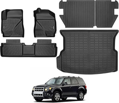 Floor Mats for Ford Escape 2009-2012/Mazda Tribute & Mercury Mariner 2009-2011, Trunk Mat and Backrest Mat All Weather TPE Protector for Ford Escape Accessories