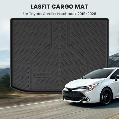 LASFIT Cargo Trunk Mat for 2019-2026 Toyota Corolla Hatchback & 2023-2026 GR Corolla, All Weather TPE Custom Fit Trunk Mat Trunk Liner Trunk Tray Cargo Liner Cargo Tray, Black
