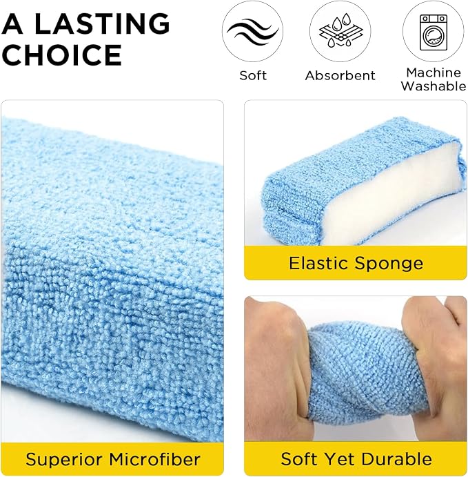 Autocare 10 Pack Car Wax Applicator Pad Rectangle Foam Premium Grade Microfiber Applicator Pads