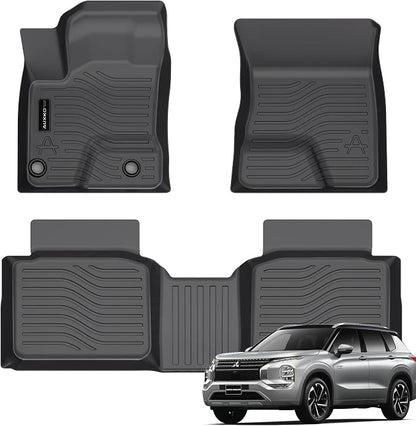 Auxko All Weather Floor Mats Fit for Mitsubishi Outlander PHEV 2026-2023 TPE Rubber Liners Outlander PHEV Accessories All Season Guard Odorless Anti-Slip Floor Mats