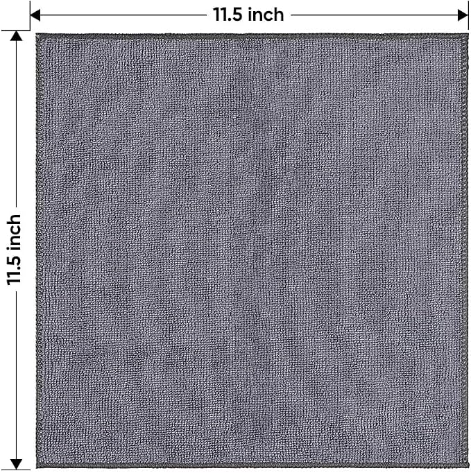 HOMEXCEL Grey Microfiber Cleaning Cloth 20 Pack 11.5 x 11.5 inch Microfiber Towels for Cars Ultra Absorbent Car Washing Cloth Lint Free Streak Free Cleaning Rags for Car Kitchen Window