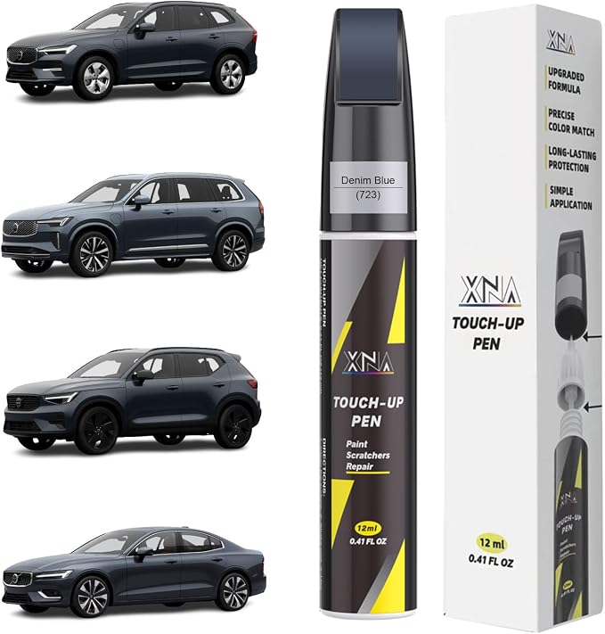 XNA Denim Blue(723) for Volvo Touch Up Paint, Car Scratch Remover for Nicks and Chips Repair, 2-In-1 Quick & Easy Fix Car Scratch Repair Kit with Exact Color-Matched