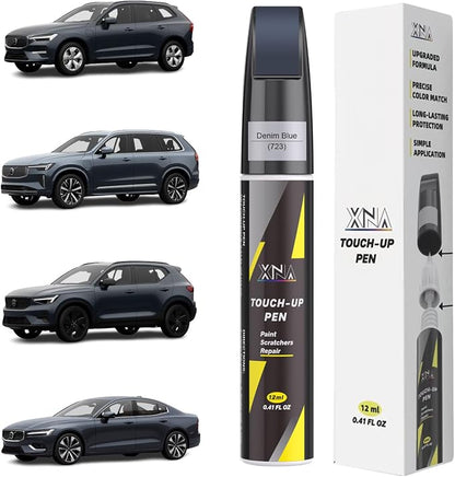XNA Denim Blue(723) for Volvo Touch Up Paint, Car Scratch Remover for Nicks and Chips Repair, 2-In-1 Quick & Easy Fix Car Scratch Repair Kit with Exact Color-Matched