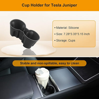 BANKKY 5PCS Center Console Organizer Tray for Tesla Model Y Juniper 2025 2026 Accessories Underseat Armrest Storage Cup Holder Hidden Compartment for Family Travel Kids Daily Commute Road Trips