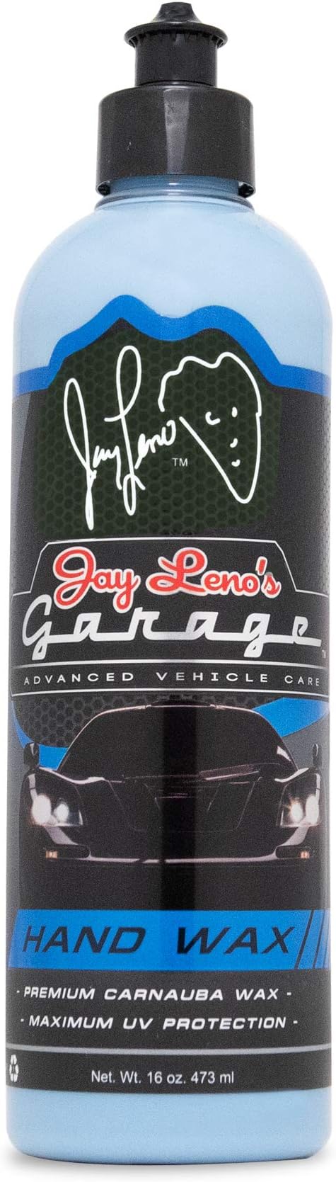 Jay Leno's Garage Carnauba Car Wax – Liquid Carnauba Polish for Cars, Auto Wax for Deep Shine and Protection, Professional Car Waxing Kit for Car Detailing and Vehicle Cleaning Supplies – 16 oz