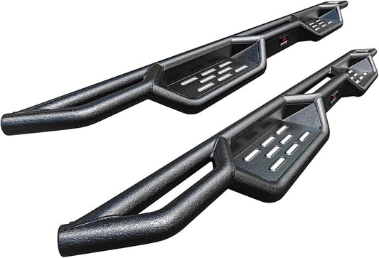 APS Black 6 Inches Tubular Drop Down Style Nerf Bars Running Boards Compatible with Jeep Wrangler JL 2018-2026 4-Door (Include 21-26 4xe) (Factory sidesteps or Rock Rails Have to be Removed)