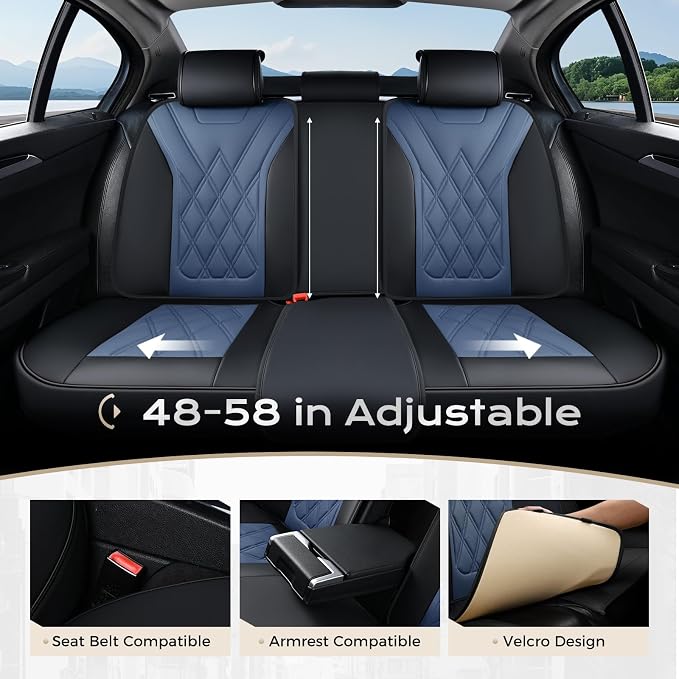 Coverado Car Seat Covers, Front Covers for Cars, Car Seat Cover Front Seats, Car Seat Protector Waterproof, Leather Car Seat Cushion, Universal Interior Covers Seat Protectors for Most Cars