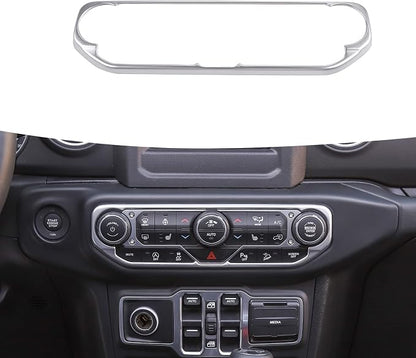 RT-TCZ Air Conditioning Dashboard Center Console Control Trim Panel Cover Interior Accessories Decoration Trim Kit for 2018-2022 Jeep Wrangler JL JLU & Jeep Gladiator JT (Silver)