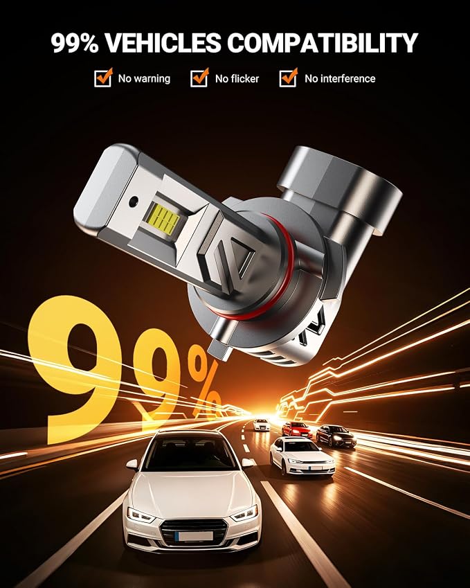 SEALIGHT 𝟗𝟎𝟎𝟓 𝟗𝟎𝟎𝟔 Light Bulbs Combo, 900% 88,000LM HB3/9005 HB4/9006 LED Bulb Super Bright, 1:1 Real Size, 6500K Cool White, 80000Hrs Long Lifespan, 3MIN Plug and Play, Pack of 4