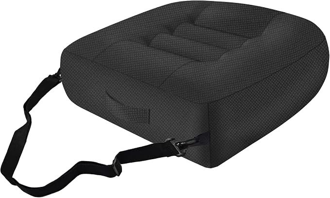 Car Booster Bandage Seat Cushion for Short Adults Thick Breathable Mesh Height Adjustable for Driving, Office & Home Use Universal Fit for Cars, Trucks & Wheelchairs 15.7"x15.7"x4.7"-Black