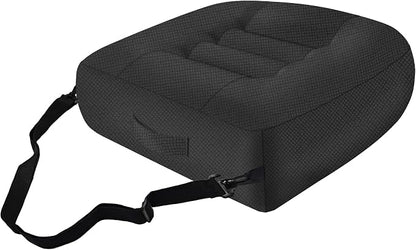 Car Booster Bandage Seat Cushion for Short Adults Thick Breathable Mesh Height Adjustable for Driving, Office & Home Use Universal Fit for Cars, Trucks & Wheelchairs 15.7"x15.7"x4.7"-Black