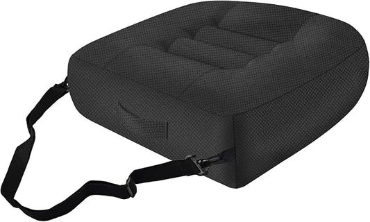Car Booster Bandage Seat Cushion for Short Adults Thick Breathable Mesh Height Adjustable for Driving, Office & Home Use Universal Fit for Cars, Trucks & Wheelchairs 15.7"x15.7"x4.7"-Black