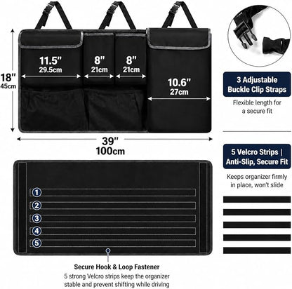 Car Trunk Organizer Storage Backseat Hanging Organizer Bag for Nissan Rogue/Rogue Sport S SV SL Platinum Rock Creek Midnight Edition SUV Accessories 2021-2025