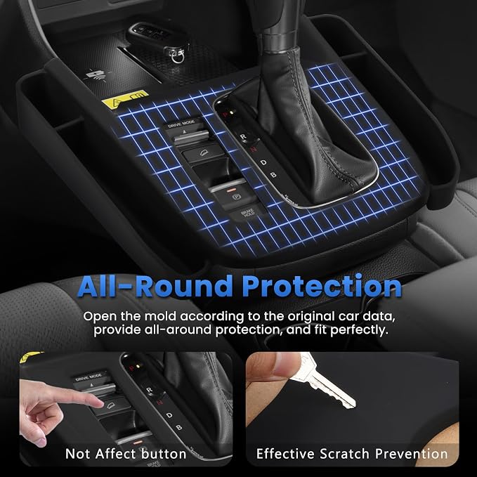Autorder Silicone Center Console Organizer for 2023-2026 Honda CRV CR-V Accessories Seat Gap Storage Box Soft Gear Shift Panel Trim Cover