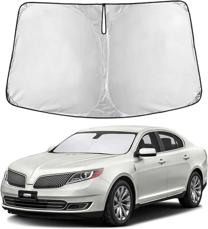 EcoNour Windshield Sunshade Compatible for Lincoln MKS 2009-2014 2015 2016, Sun Visor for Front Windshield & Window Sun Shade Cover, UV Heat Blocker & Protector, Car Accessories