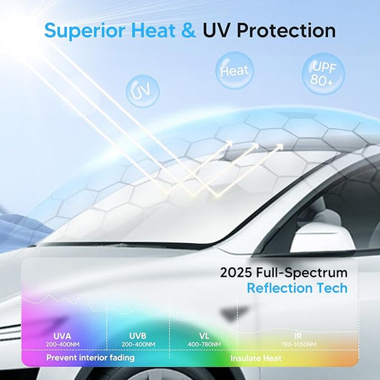 KUST Windshield Sun Shade for Ford Fusion 2013-2020 2021 Accessories Window Screen Sun Visor Protector Foldable Blocks UV Rays Keep Car Cooler