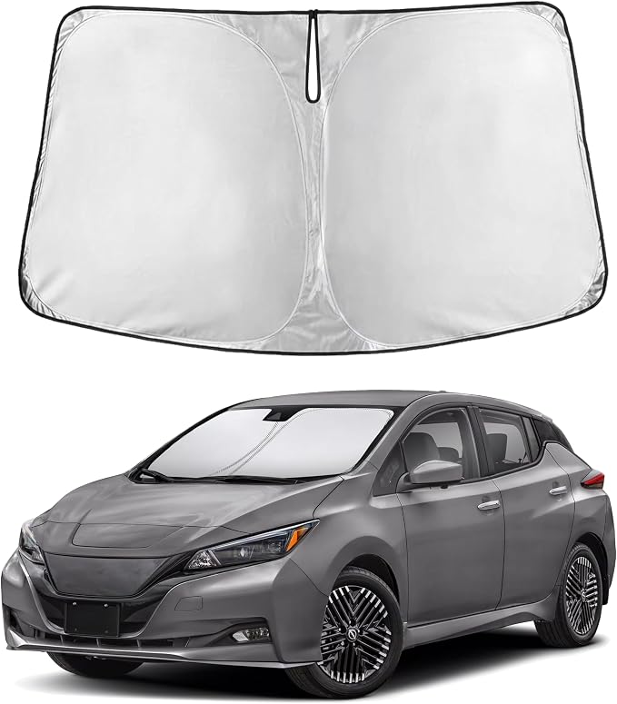 EcoNour Windshield Sunshade Compatible for Nissan Leaf 2018-2023 2024 2025, Sun Visor for Front Windshield & Window Sun Shade Cover, UV Heat Blocker & Protector, Car Accessories