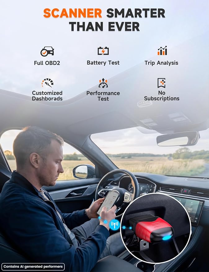 AUTOPHIX 3210 OBD2 Scanner for DIYers – Fix Check Engine Light & Pass Smog Test at Home, Code Reader, Checks Battery, Live Engine Data, No Subscription, Works with 1996+ Cars, for iPhone/Android