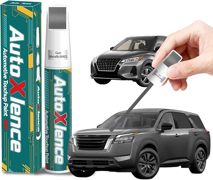 Gun Metallic(KAD) Touch Up Paint Compatible with Nissan Car Paint Pen Scratch Repair Automotive Scratch Remover Fix Exact Color Match