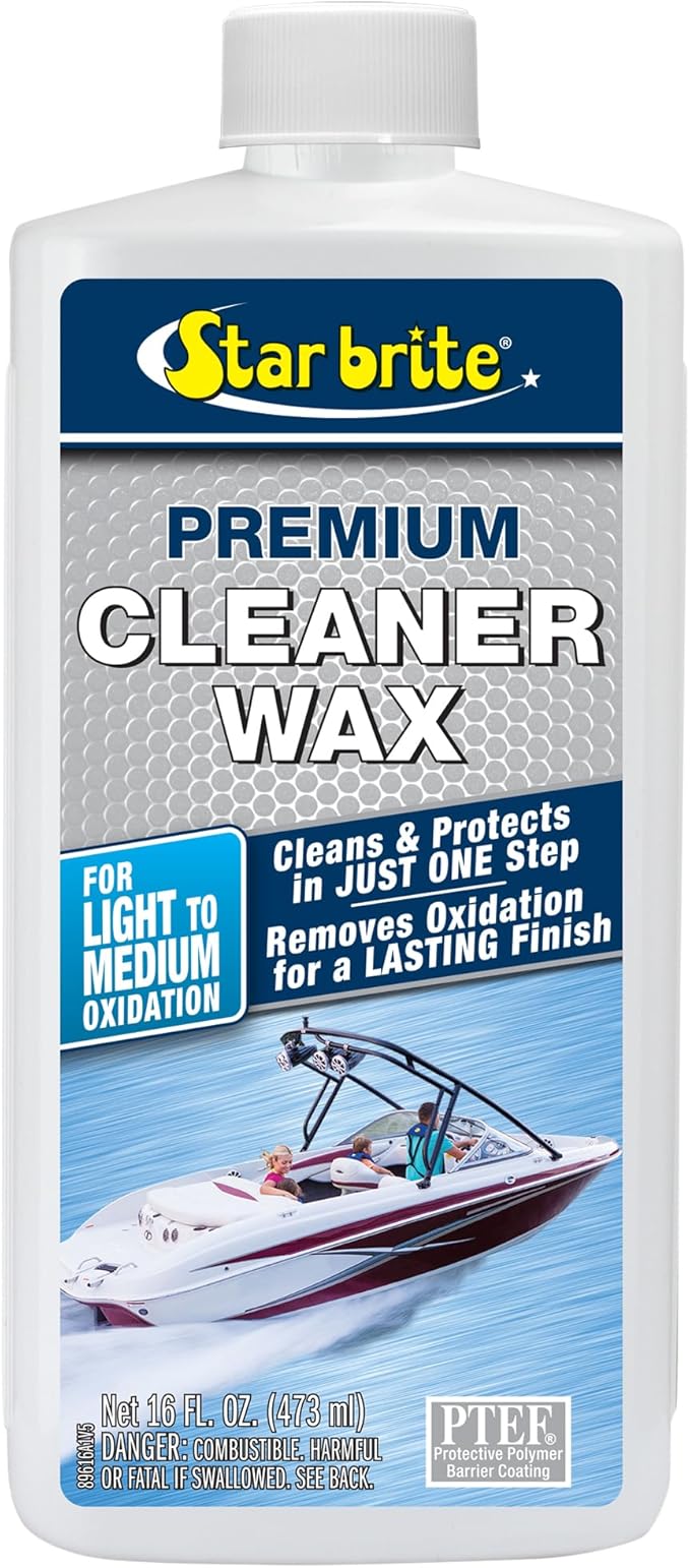 STAR BRITE One-Step Cleaner Wax with UV Protection - Removes Chalk & Oxidation from Fiberglass, Metals & Painted Surfaces