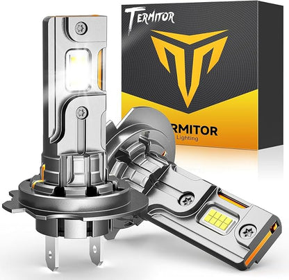 Termitor H7 Light Bulbs, 40000LM 900% Super Bright, 6500K Cool White, Real 1:1 Halogen Mini Size H7 H7LL Fog Light bulb, Plug and Play, Pack of 2