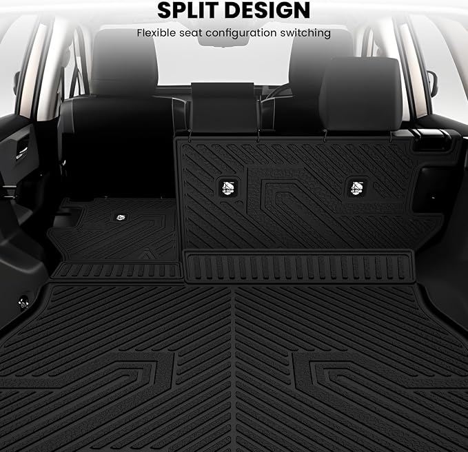 LASFIT Cargo Trunk Mat & Backrest Mats for Toyota RAV4 2026 Hybrid (Not Fit Plug-in Hybrid. Fit for Cargo with Subwoofer) RAV 4 All Weather TPE Custom Fit Automotive Rear Cargo Liner Accessories Black