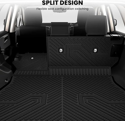 LASFIT Cargo Trunk Mat & Backrest Mats for Toyota RAV4 2026 Hybrid (Not Fit Plug-in Hybrid. Fit for Cargo with Subwoofer) RAV 4 All Weather TPE Custom Fit Automotive Rear Cargo Liner Accessories Black