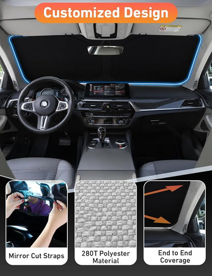 EcoNour Windshield Sunshade Compatible for Acura TLX 2021-2024 2025 2026, Sun Visor for Front Windshield & Window Sun Shade Cover, UV Heat Blocker & Protector, Car Accessories
