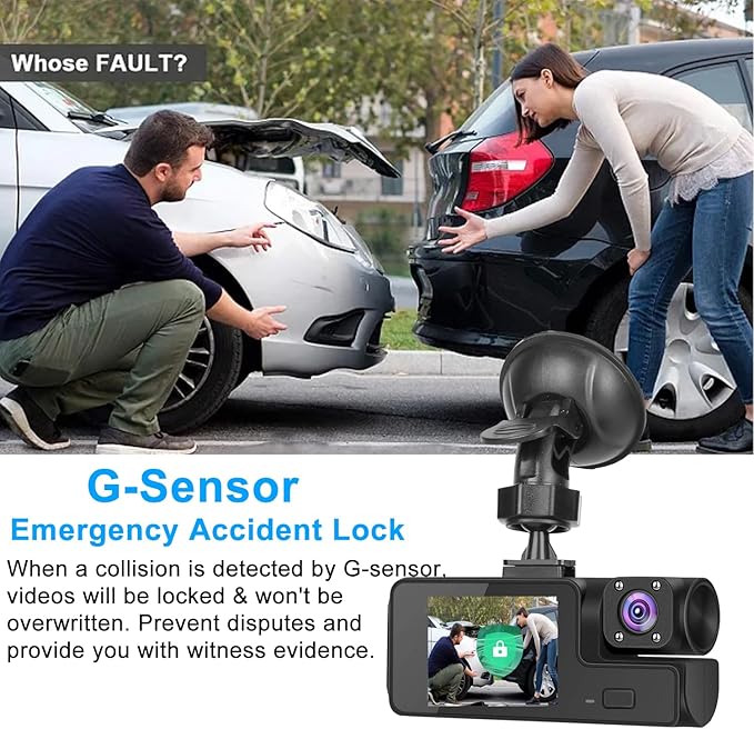 WiFi 1080P Dual Dash Camera for Car Front and Inside Dashcam Car Security Video Recorder,170°Wide Angle Vehicle Cam,WDR,G-Sensor,Loop Recording,Night Vision (WiFi Dual Dash Cam Without Card)