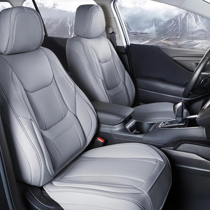 Coverland Custom Truck Car Seat Covers Front Seats for [2023-2026 Ford F250 F350 F450 Super Duty SuperCrew Cab Front Bucket Seats Rear 40/60 Bench w/Armrest] - Waterproof Seat Protector [Front-Gray]