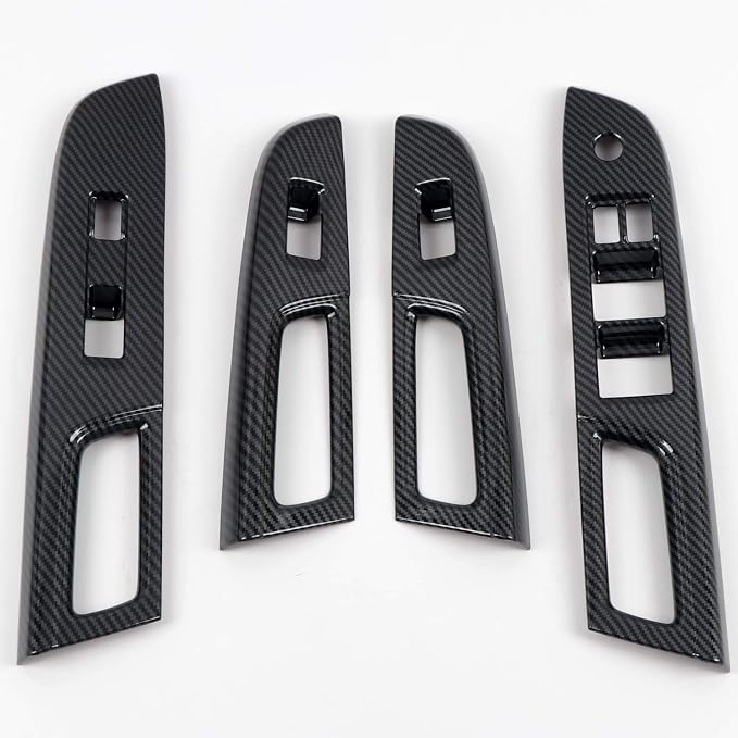 HIGH FLYING Carbon Fiber Grain Car Interior Accessories Window Switch Regular Cover Trim Kit ABS 4pcs LHD ONLY for Subaru WRX STI 2017 (Only Fit Year of 2017)