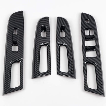 HIGH FLYING Carbon Fiber Grain Car Interior Accessories Window Switch Regular Cover Trim Kit ABS 4pcs LHD ONLY for Subaru WRX STI 2017 (Only Fit Year of 2017)