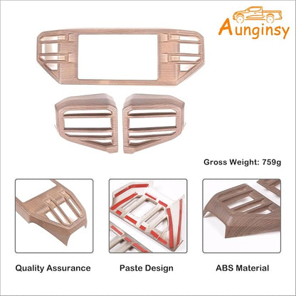 Car Center Console Air Conditioning Outlet Trim Cover Kit Compatible with Toyota Tundra/Sequoia 2022-2026, ABS Dashboard Side A/C Vent Panel Decorative Frame Protector Accessories, For 8-inch Screen