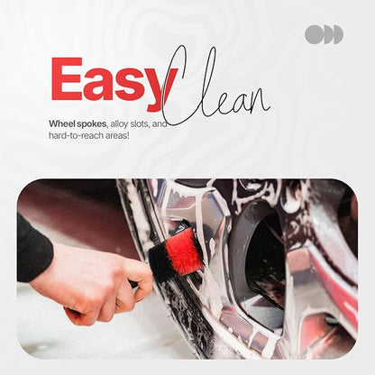 Pack of 1 Wheel Brush - 19Inch Long, Soft Bristle, No Scratch Car Wheel Cleaner Brush - Detailing Brush for Tires, Wheels, Rims, Exhaust Tips, Vehicle Engine, Motorcycles