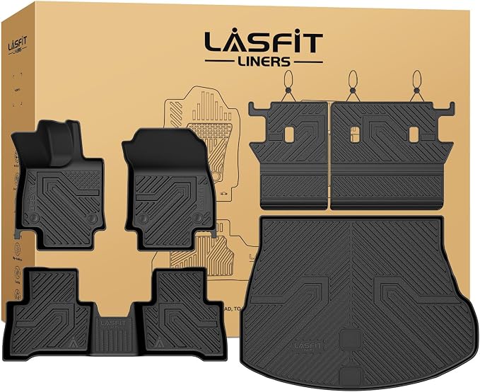 LASFIT Floor Mats for Lexus NX 350h/NX 450h+ Hybrid 2022-2026 (Not Fit Gas (250,350)), All Weather Cargo Mats TPE Floor Liners&Backrest Mats for NX350h Accessories, Trunk&Cargo Liners for NX450h+