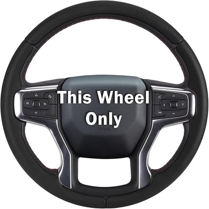 Steering Wheel Cover for Chevy Silverado 1500 2019-Present/ 2500 3500 2020-Present/Blazer 2019-Present (Gasoline Models)/ Suburban Tahoe 2021-2024, Car Steering Wheel Cover Accessories for Chevrolet