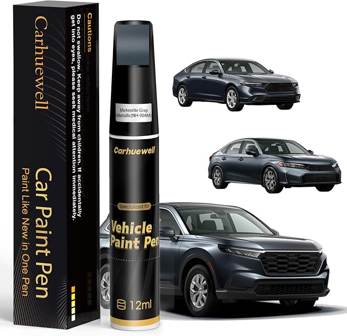 NH-904M Meteorite Gray Metallic Touch Up Paint Compatible with Honda, Exact Match Car Paint Pen Automotive Scratch Repair Remover Kit Quick & Easy Solution for Vehicle Chips and Nicks