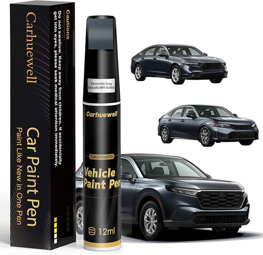 NH-904M Meteorite Gray Metallic Touch Up Paint Compatible with Honda, Exact Match Car Paint Pen Automotive Scratch Repair Remover Kit Quick & Easy Solution for Vehicle Chips and Nicks
