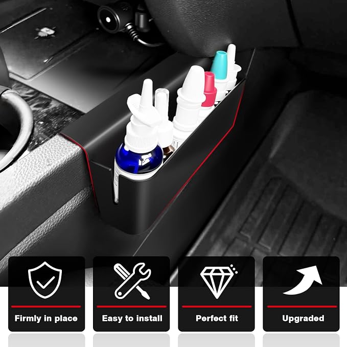 Muslogy for 2017-2024 2025 2026 Ridgeline Center Console Shifter Storage Box ABS Material Console Side Organizer with Stronger Tape Compatible with Honda Ridgeline 2017-2026 (Only Passenger Side)