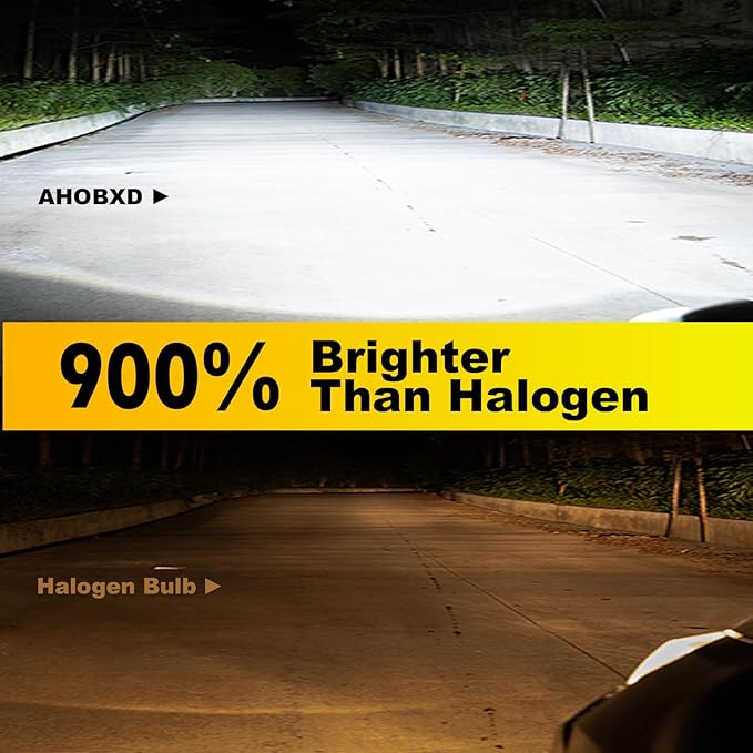 AHOBXD H1 Light Bulbs,6500K White Super Bright Upgraded 600% 30000LM Brightness Real 1:1 Halogen Size 80000Hours Lifespan H1/H1LL Flicker Free and Canbus Free IP68 Waterproof Pack of 2
