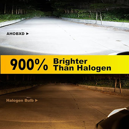 AHOBXD H1 Light Bulbs,6500K White Super Bright Upgraded 600% 30000LM Brightness Real 1:1 Halogen Size 80000Hours Lifespan H1/H1LL Flicker Free and Canbus Free IP68 Waterproof Pack of 2